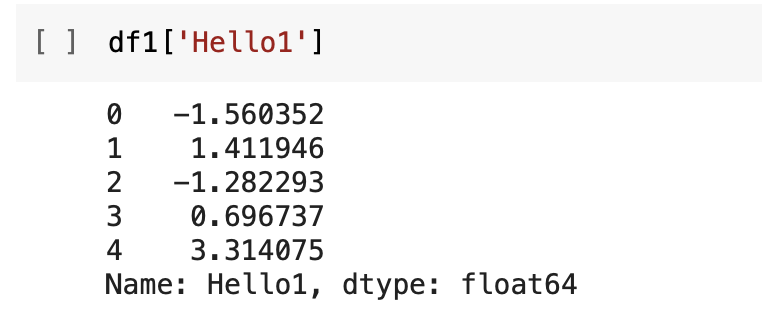 DataFrame one column